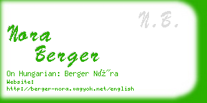 nora berger business card
